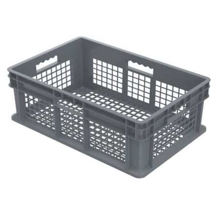 Akro-Mils Vented & Stackable Straight Wall Storage Container, 13.3 gal, Gray, Industrial Grade Polymer 37608GREY