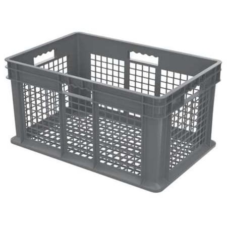 Akro-Mils Vented & Stackable Straight Wall Storage Container, 20 gal, 23-3/4 in L x 15-3/4 in W x 12-1/4 in H 37612GREY