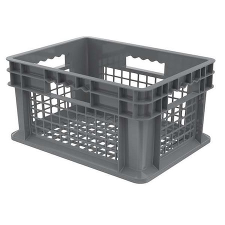Akro-Mils Vented & Stackable Straight Wall Storage Container, 6.7 gal, 15-3/4 in L x 11-3/4 in W x 8-1/4 in H 37208GREY
