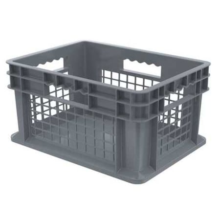 Akro-Mils Vented & Stackable Straight Wall Storage Container, 6.7 gal, 15-3/4 in L x 11-3/4 in W x 8-1/4 in H 37278GREY
