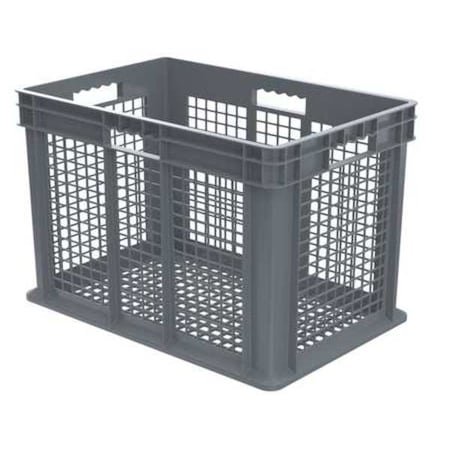 Akro-Mils Vented & Stackable Straight Wall Storage Container, 26.6 gal, Gray, Industrial Grade Polymer 37616GREY