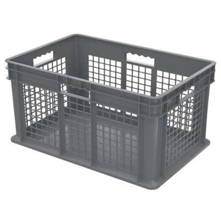 Akro-Mils Vented & Stackable Straight Wall Storage Container, 20 gal, 23-3/4 in L x 15-3/4 in W x 12-1/4 in H 37672GREY