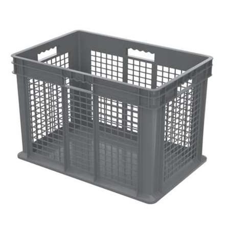 Akro-Mils Vented & Stackable Straight Wall Storage Container, 26.6 gal, Gray, Industrial Grade Polymer 37676GREY
