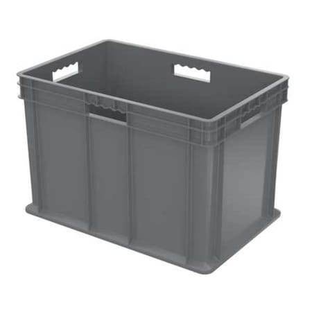 Akro-Mils Solid & Stackable Straight Wall Storage Container, 26.6 gal, Gray, Industrial Grade Polymer 37686GREY