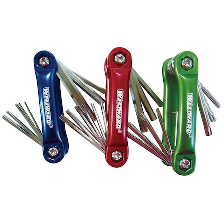 Westward 25 Piece Metric/SAE Fold-Up Hex Key Set, 5YUU6 5YUU6