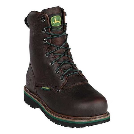 John Deere Size 17 Men's Steel Work Boots, Dark Brown JD8373
