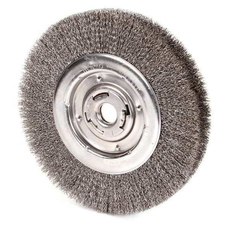 WEILER Wire Wheel Wire Brush, Arbor, 10", 0.0118" 93497