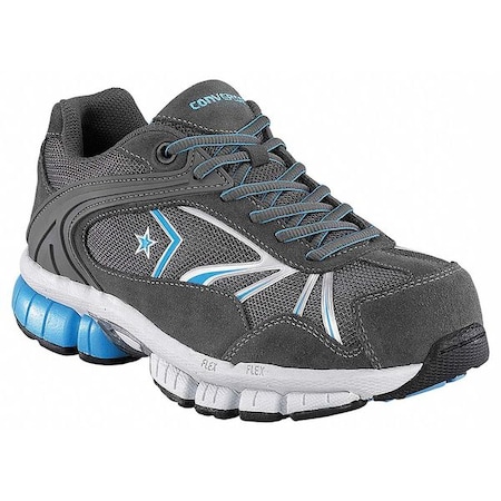 Converse Women's, Composite Toe, Athletic Work Shoes, 11-1/2, W, Dark Gray/Silver/Blue C446