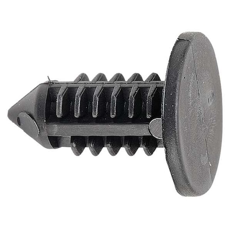 Zoro Select Push-In Rivet, Flat Head, 5.5 mm Dia., Nylon Body, 50 PK 5ZDN0