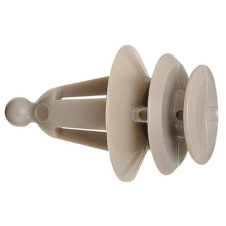 Zoro Select Push-In Rivet, Flat Head, 18 mm L, Nylon Body, 25 PK 5ZDY0