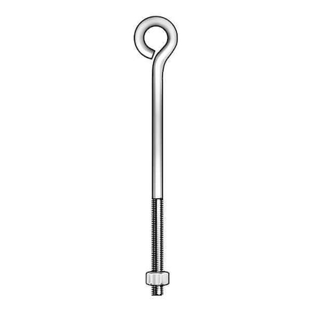 Zoro Select Routing Eye Bolt Without Shoulder, 1/4"-20, 1 1/2 in Shank, 1/2 in ID, Steel, Black Oxide, 10 PK 11608 4