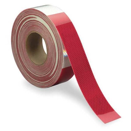 3M Premium Grade Reflective Tape Rigid 11 in Red/7 in White, 2 in W x 50 yd L, 16 mil Thick 983-32-7