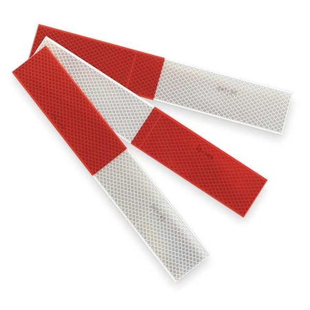3M Conspicuity Marking Reflective Microprismatic Lens Sheet Reflective Sheeting Red/White, 2" W x 983-326 ES