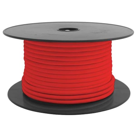 Zoro Select Primary Wire, Automotive, 10 AWG, 1C C, Red, PVC, Stranded, 50V, 100 ft. 5ZLL4