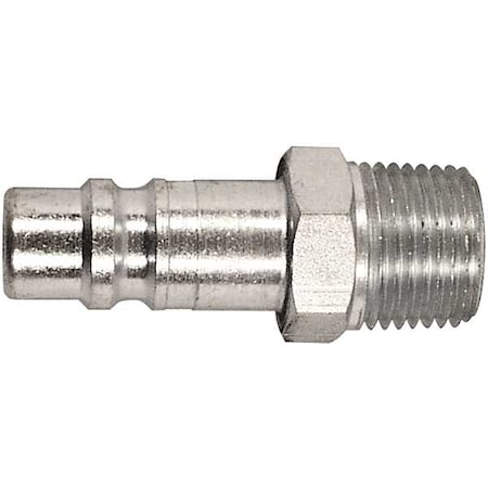Zoro Select Coupler Plug, MNPT, 1/2, Steel, PK2 5ZVH7