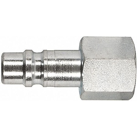 Zoro Select Coupler Plug, FNPT, 1/2, Steel, PK2 5ZVH9