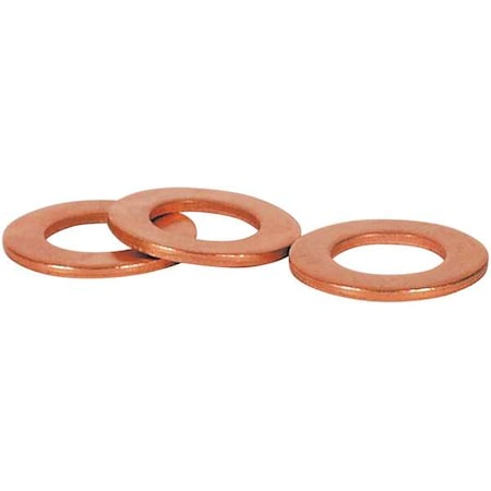Zoro Select Sealing Washer, Copper, Plain Finish, 25 PK 5ZLU2