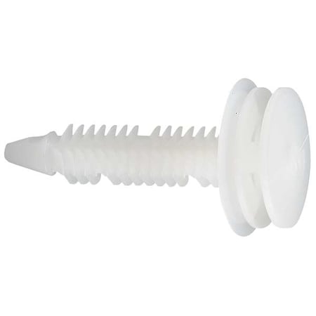 Zoro Select Push-In Rivet, Dome Head, 40.3 mm L, Nylon Body, 25 PK 5ZLY3