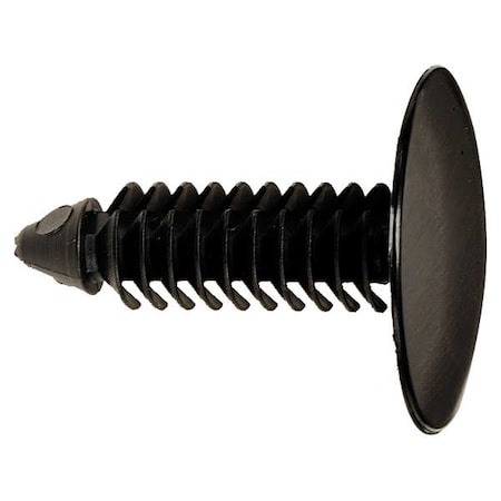 Zoro Select Push-In Rivet, Dome Head, 7.5 mm Dia., 25 mm L, Nylon Body, 25 PK 5ZLZ6