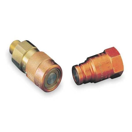 Enerpac Hydraulic Quick Connect Hose Coupling, Steel Body, Push-to-Connect Lock, 3/8"-18 Thread Size F604