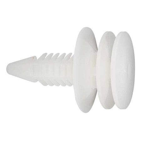 Zoro Select Push-In Rivet, Dome Head, 20.63 mm L, Nylon Body, 50 PK 5ZMC5
