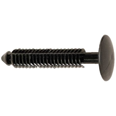 Zoro Select Push-In Rivet, Dome Head, 7.5 mm Dia., 44 mm L, Plastic Body, 25 PK 5ZMC6
