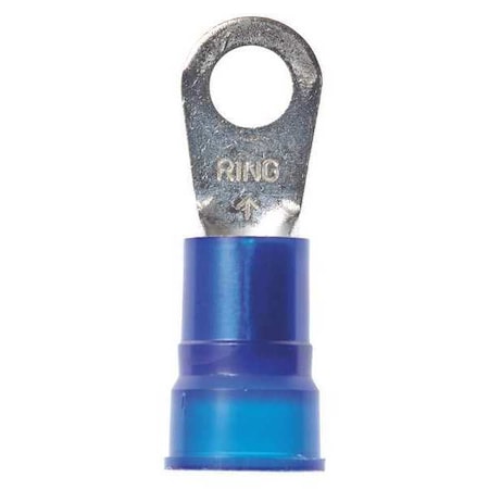 3M Ring Terminal, 1/4 in Stud Size, 6 AWG, 1,000 V, Nylon Insulated, Blue, Crimp Termination Only MN6-14R/SX
