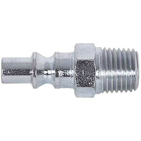 Zoro Select Coupler Plug, MNPT, 1/4, Steel, PK2 5ZVJ5