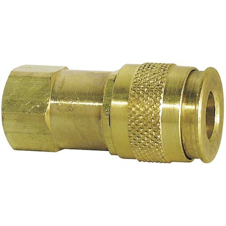 Zoro Select Quick Coupler Body, FNPT, 1/4, Brass, PK2 5ZVK2