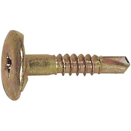 Zoro Select Wood Screw, #10, 1 in, Zinc Yellow Steel Wafer Head Phillips Drive, 1000 PK 5ZVN9