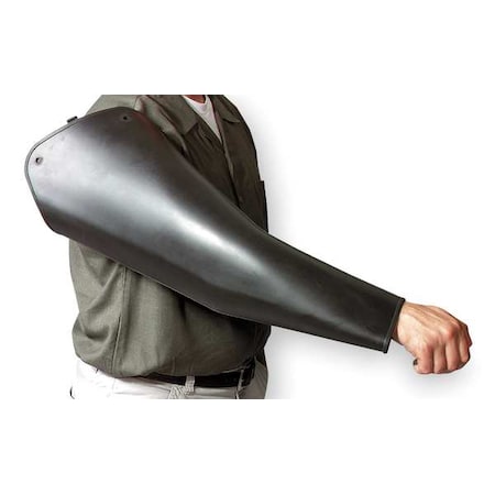 Salisbury Electrical-Insulating Sleeves, Natural rubber, 16 in Length, Black, Reinforcing Fold Cuff 2LB