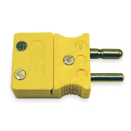 Tempco Thermocouple Plug, K, Yellow, Hollow Pin TCAR-1007