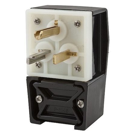 Hubbell Wiring Device-Kellems Straight Blade Plug, 5-30P, 30 A, 125V AC, 2 Pole, Screw Terminals, Grounded HBL9309