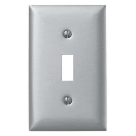Hubbell Wiring Device-Kellems Toggle Opening Wall Plates and Box Cover, Number of Gangs: 1 Aluminum, Brushed Finish, Silver SA1