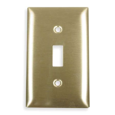 Hubbell Wiring Device-Kellems Toggle Switch Wall Plates, Number of Gangs: 1 Brass, Brushed Finish, Brass SB1