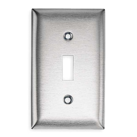 Hubbell Wiring Device-Kellems Toggle Switch Wall Plates, Number of Gangs: 1 Stainless Steel, Brushed Finish, Silver SS1