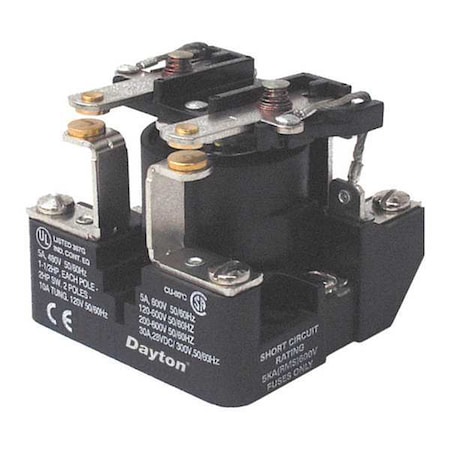 Dayton Surface, Open Power Relay, 6, Screw Clamp 5Z546