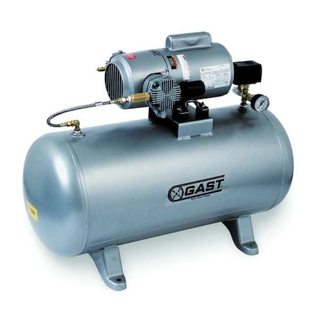 Gast Electric Air Compressor, Tank Mounted 5HCD-100TA-M550NGX