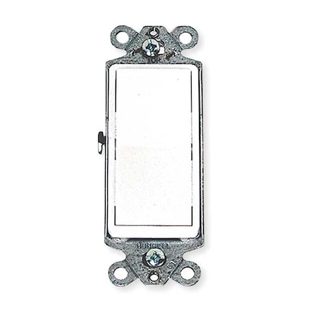 Hubbell Wiring Device-Kellems Wall Swtch, 1-Pole, 120/277V, 20A, Wht, Rockr DS120W