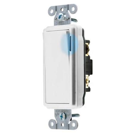 Hubbell Wiring Device-Kellems Illuminatd Wall Swtch, 3-Way, 20A, Wht, 120V DS320ILW
