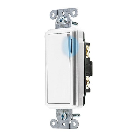 Hubbell Wiring Device-Kellems Illminatd Wall Swtch, 1-Pole, 20A, Wht, 120V DS120ILW