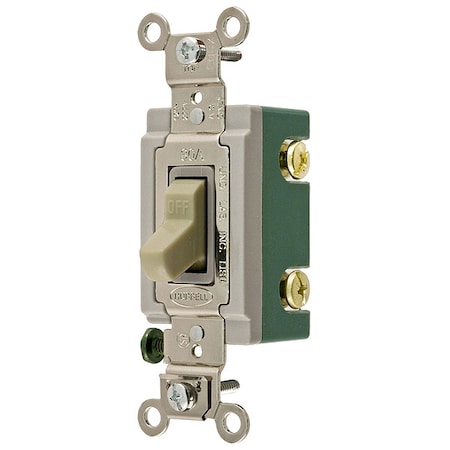 Hubbell Wiring Device-Kellems Wall Swtch, 2-Pol, 120/277V, 30A, Ivry, Toggl HBL3032I