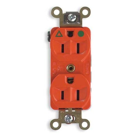 Hubbell Wiring Device-Kellems Duplex Straight Blade Receptacle, 5-20R, 20 A, 125V AC, 2 Pole, 3 Wire, Flush Mount IG5362I