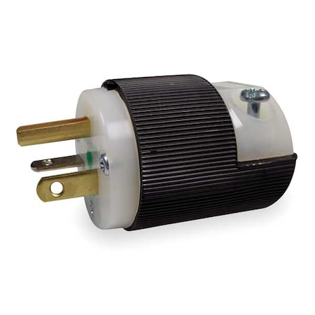 Hubbell Wiring Device-Kellems Straight Blade Plug, 5-20P, 20 A, 125V AC, 2 Pole, Screw Terminals, Grounded HBL8315C