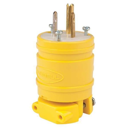 Hubbell Wiring Device-Kellems Straight Blade Plug, 5-15P, 15 A, 125V AC, 2 Pole, Screw Terminals, Grounded HBL1447