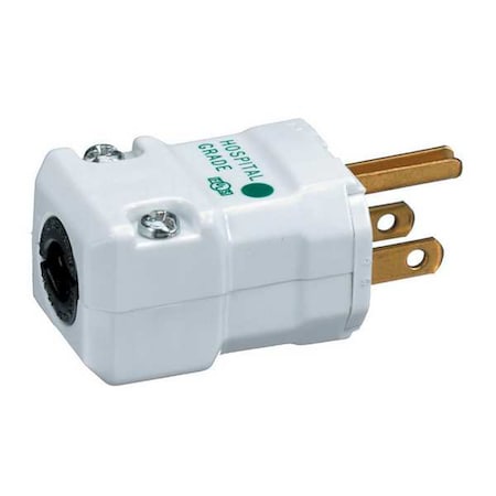 Hubbell Wiring Device-Kellems Straight Blade Plug, 5-15P, 15 A, 125V, 2 Pole, Screw Terminals, Grounded HBL8115V