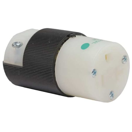 Hubbell Wiring Device-Kellems Straight Blade Connector, 5-20R, 20 A, 125V AC, 2 Pole, 3 Wire, Screw Terminals, Black, White HBL8319C