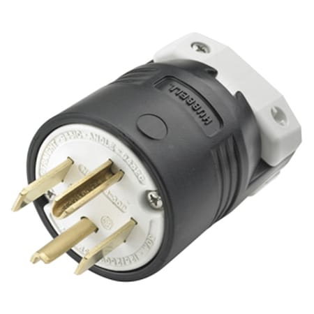 Hubbell Wiring Device-Kellems Straight Blade Plug, 14-30P, 30 A, 125/250V AC, 3 Pole, Screw Terminals, Grounded HBL9431C