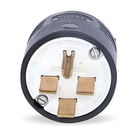 Hubbell Wiring Device-Kellems Straight Blade Plug, 15-30P, 30 A, 250V AC, 3 Pole, Screw Terminals, Grounded HBL8431C