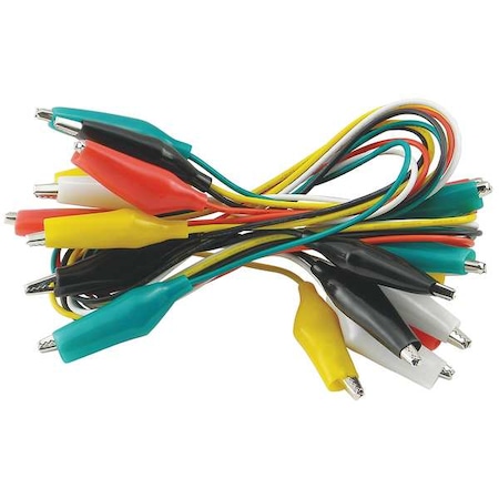 General Tools Jumper Lead Kit, 18 in Length, CAT I, Shielded Alligator Clips on Both Ends, 10 Leads/5 Colors CT800